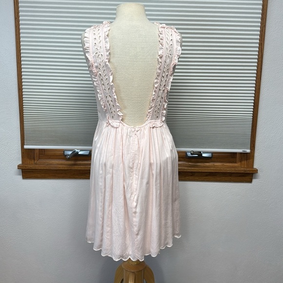 Paul & Joe Sister NWT Baby Rose Pink Eyelet Ruffle Backless Mini Dress - Picture 6 of 13